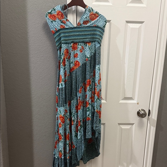 Free people intimately Gabriela maxi floral boho halter dress size large - Picture 3 of 7